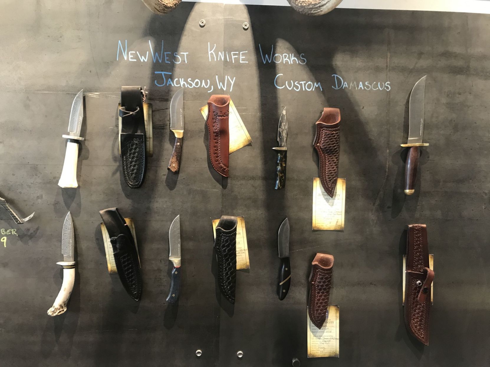 Knife display at New West KnifeWorks